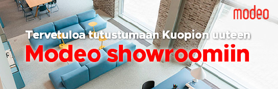 Modeo showroom mainoskuva.