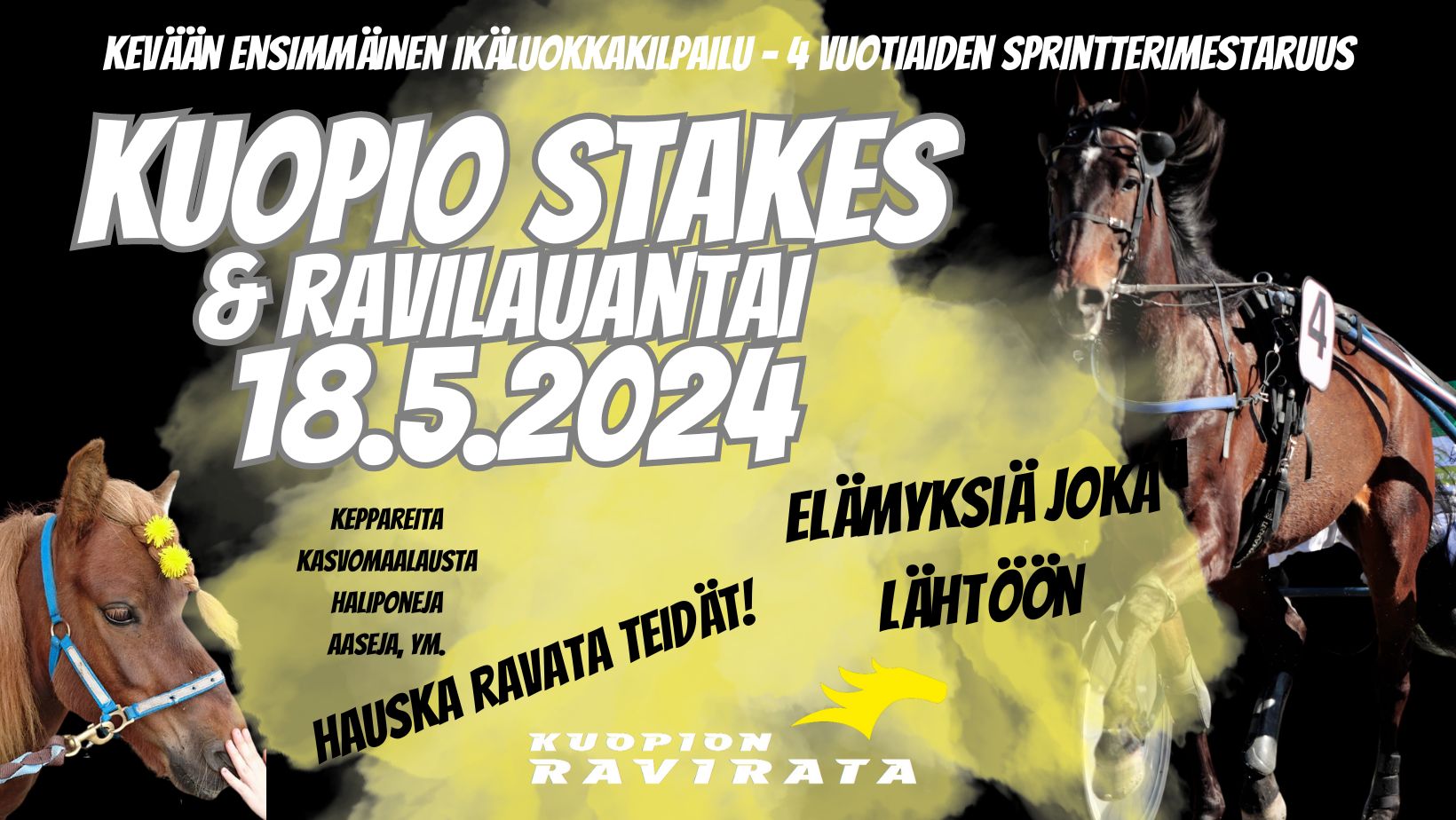 Kuopio Stakes -ravien mainoskuva.